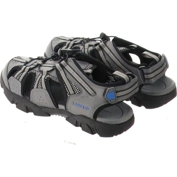 NWT LANDS\' END MEN\'S WATER SANDALS ARCTIC‎ GRAY 8D (WIDE)